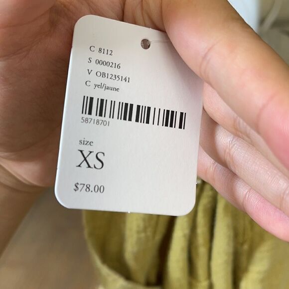 Free People L/S Mustard Top Collared V-Neck Cuffs - Picture 15 of 16